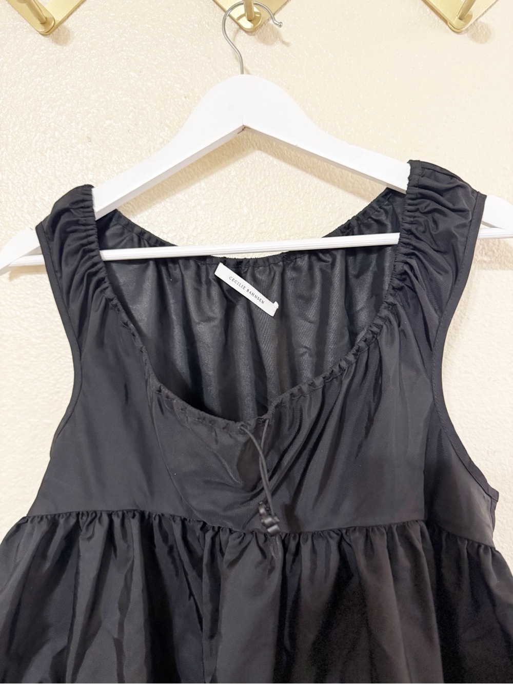 Cecilie Bahnsen Babydoll Tiered Taffeta Drawcord Sleeveless Mini Aino Dress 4 - Picture 9 of 13